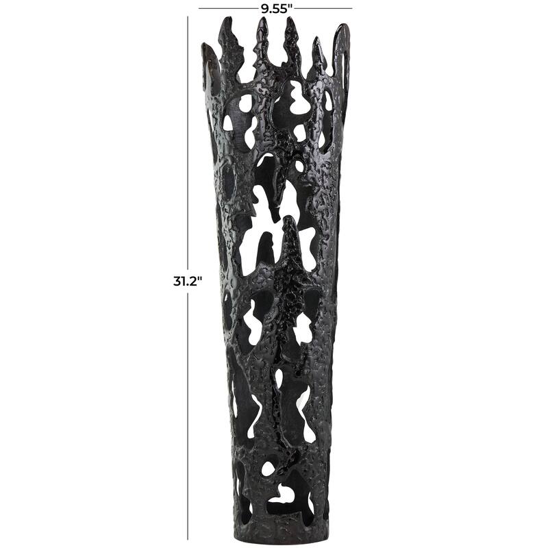 Gold, Silver or Black Aluminum Metal Drip Vase with Melting Designed Body