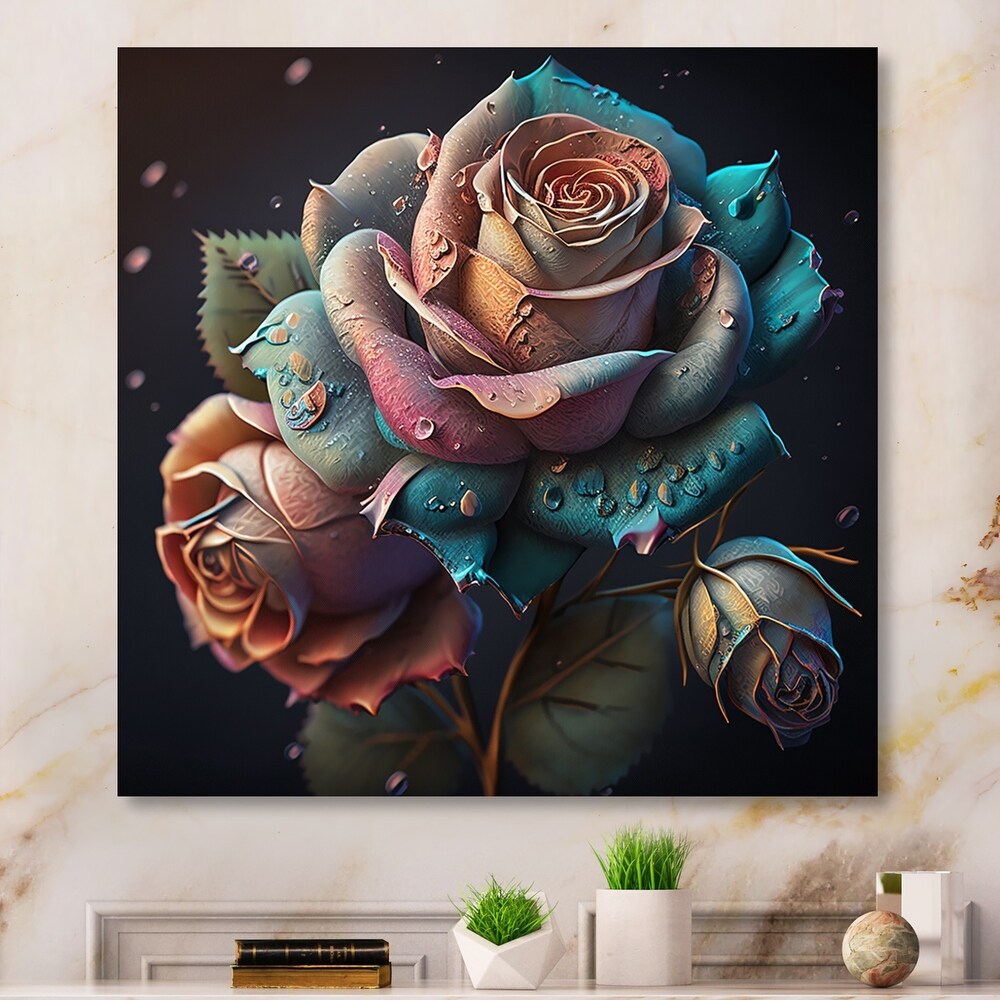 Rose Dreaming Trunk, Glam Flower Trunk Modern Pink Canvas Wall Art Print  for Bedroom - Bed Bath & Beyond - 36066078