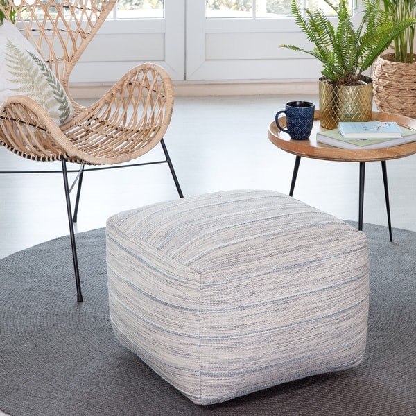 slide 1 of 26, Jani Joya 22" x 22" x 16" Square Grey Pouf Ottoman