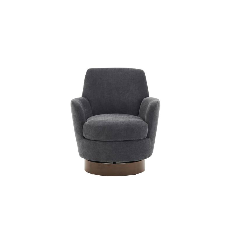 Polyester Swivel Barrel Chair