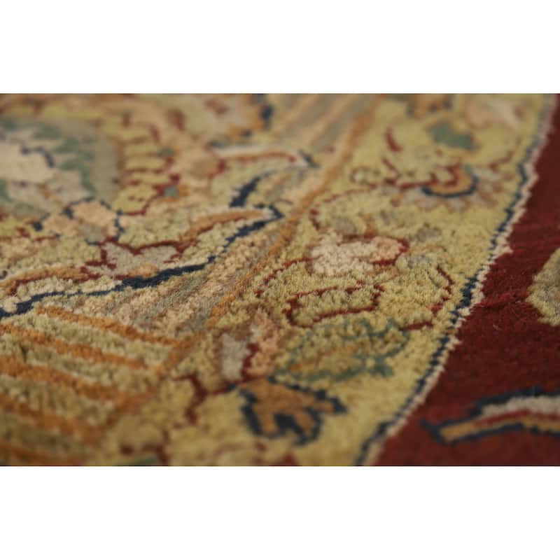 Hand Knotted Oriental 100% Wool Carpet Traditional Medallion Navy Blue & Blues Agra Area Rug - 13' 0'' X 12' 9''