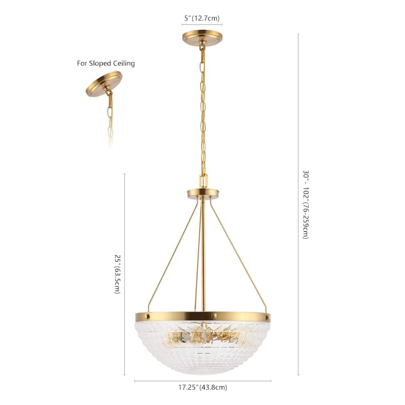 SAFAVIEH Lighting Thorin 3LT 16.5-inch Pendant - 17" W x 17" D x 30-102" H
