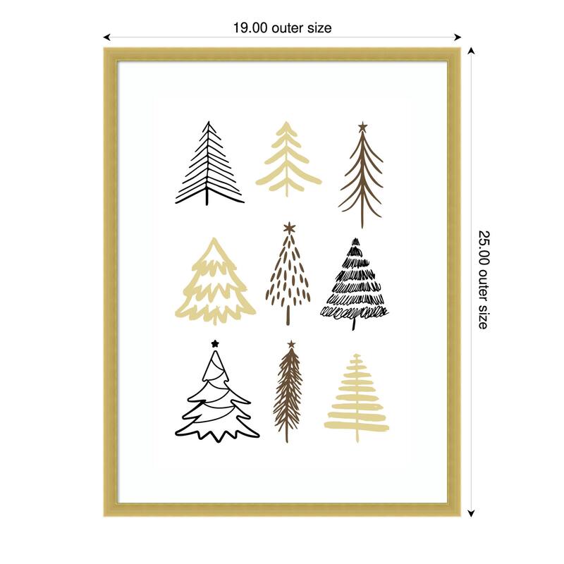 Christmas Trees 2 by Kristina N. Wood Framed Wall Art Print - 19 x 25 in