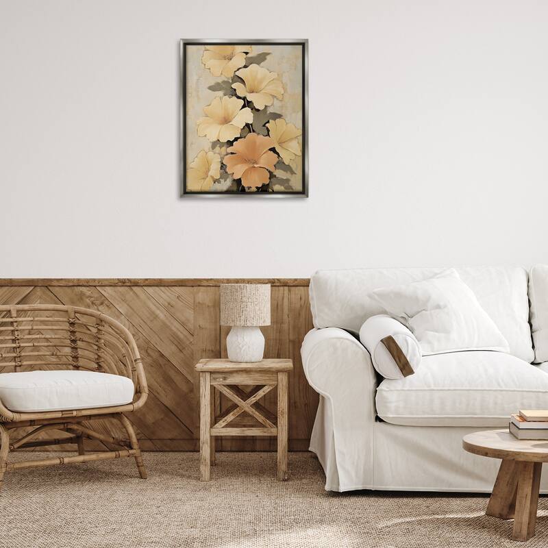 Stupell Muted Vintage Daffodils Framed Floater Canvas Wall Art Design By Franklyn Gregory