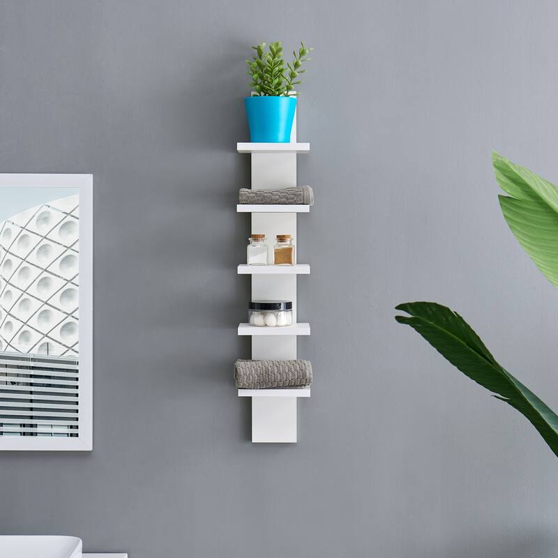 Danya B. Utility Column 5.5" x 6" x 30" Spine Wall Shelves - White
