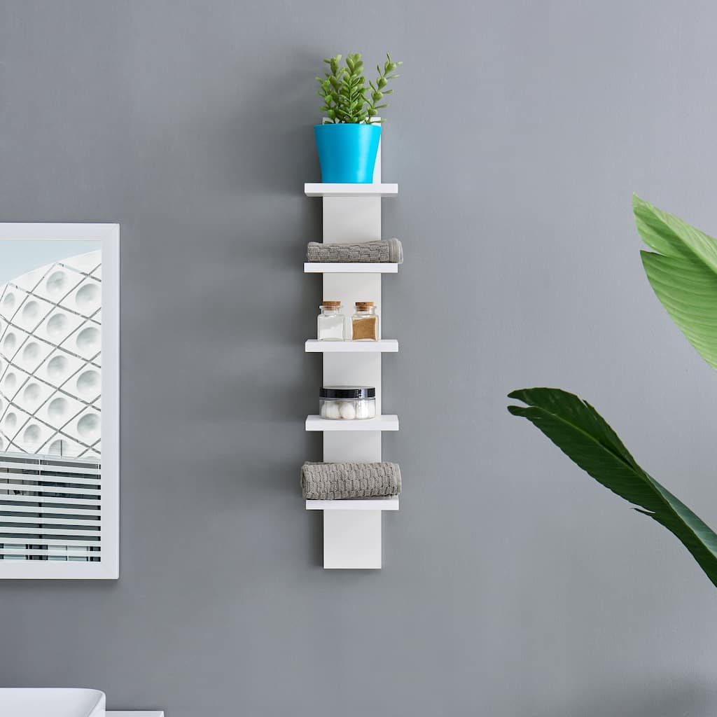 Danya B. Utility Column 5.5" x 6" x 30" Spine Wall Shelves - White