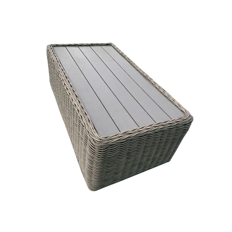 Tulum Two-Tone Dark Beige Aluminum Frame Coffee Table