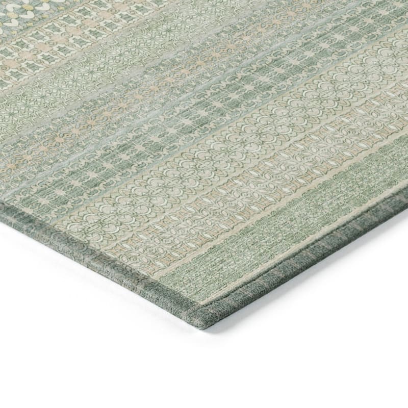 Machine Washable Indoor/ Outdoor Moroccan Stripes Chantille Rug