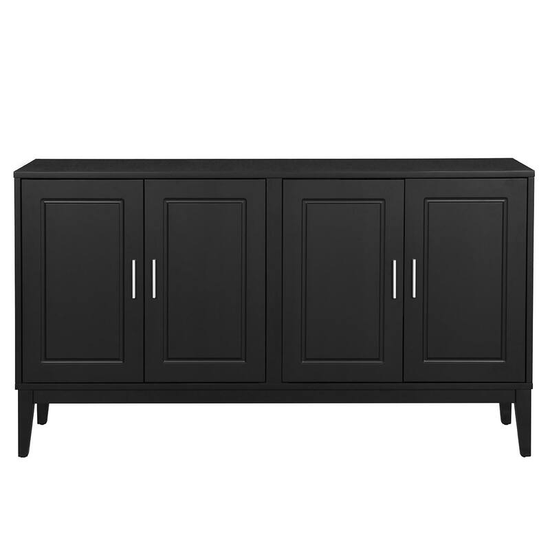 4-Door Sideboard with Adjustable Shelves & Solid Wood Legs for Dining Room or Living Room Storage