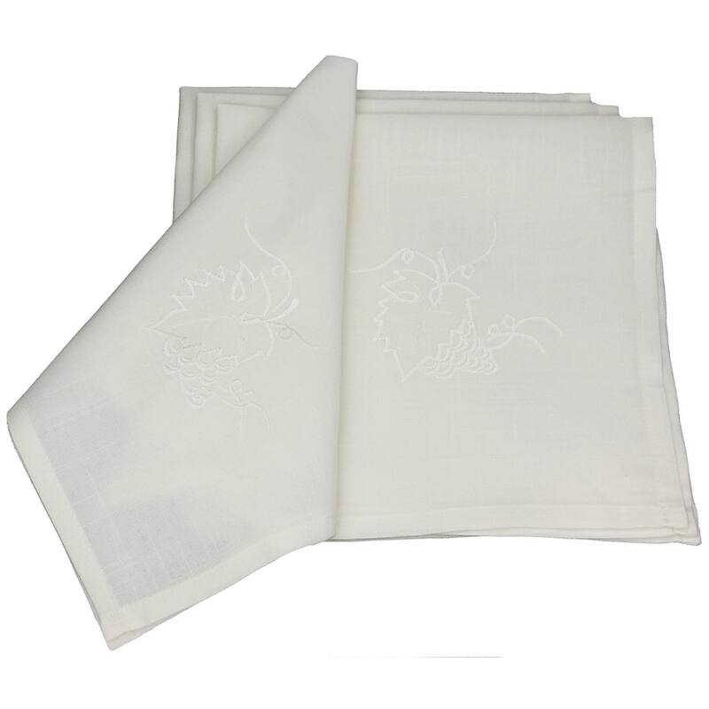 Embroidered Cutwork Napkins 21X21 -inch set of 4