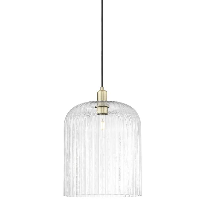 Innovations Lighting 716-1P-18-12 Bridal Veil Pendant Bridal Veil 12" - Antique Brass / Clear