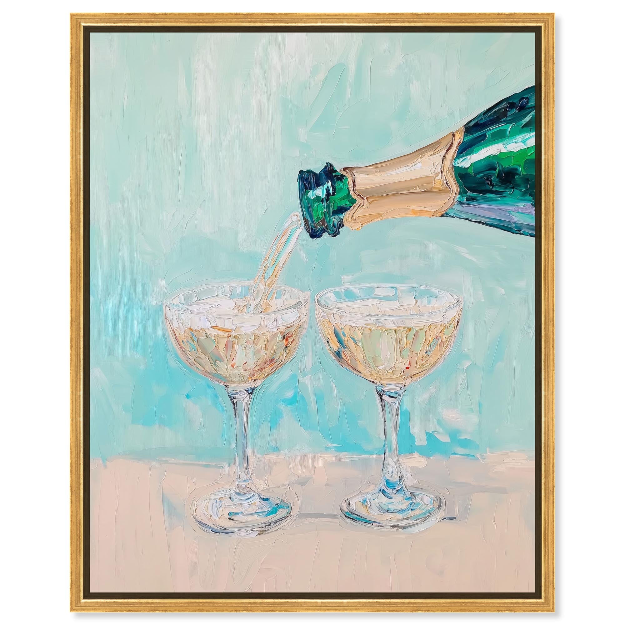 Glasses Of Wine Canvas Beach Coastal Art by Art Remedy
