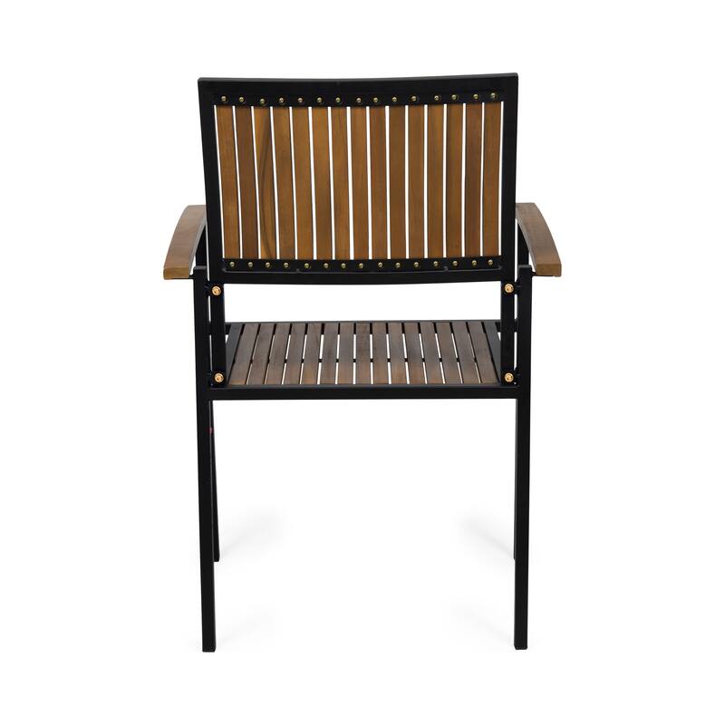 Bridget Outdoor Wood Dining Chair (Set of 2) by Christopher Knight Home