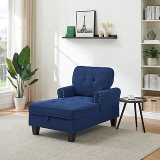 Blue Storage Chair with Patterned Lid main image 1