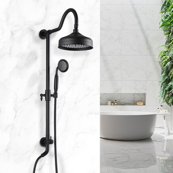 YASINU Vintage 8 inch Rain Shower Head Shower System - On