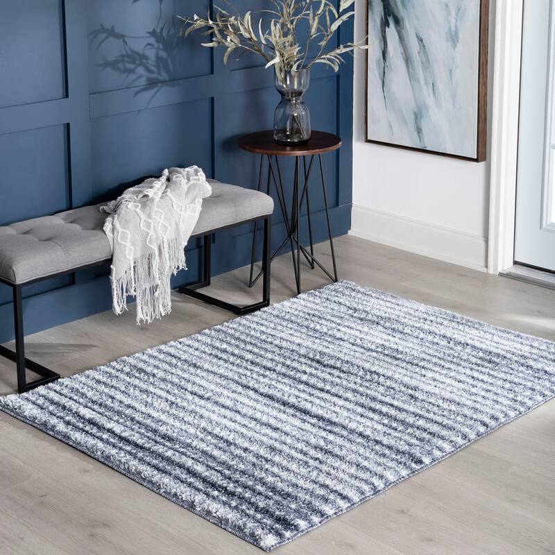 Augusta Shag Modern & Contemporary Stripe Indoor Area Rug