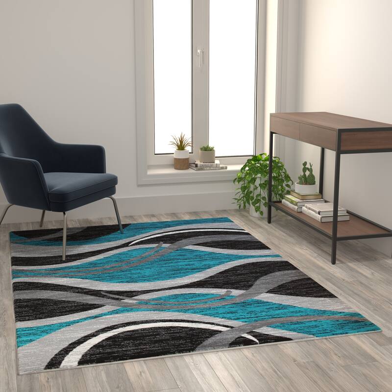 Modern Ripple Design Abstract Area Rug