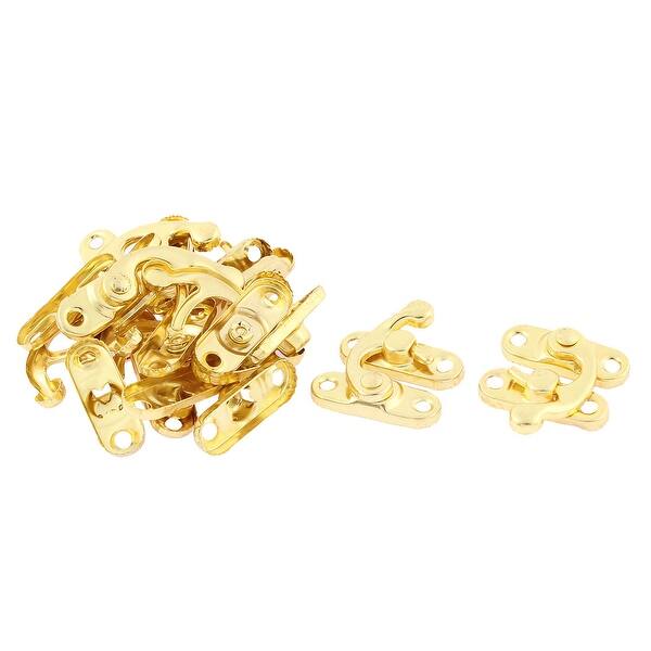 Hook Hinge Lock Clasp Closure Box Latch Gold Tone 10 Sets Gold Tone