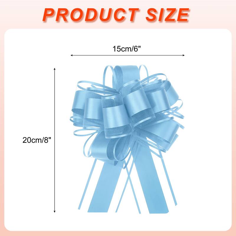 10pcs 8 Inch Large Pull Bow Organza Gift Wrapping Bows Ribbon