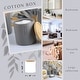 preview thumbnail 42 of 63, Sleek Cotton Pad Holder - Polyresin Bathroom Storage Container with Bamboo Lid - 4 L x 4 W x 4.6H