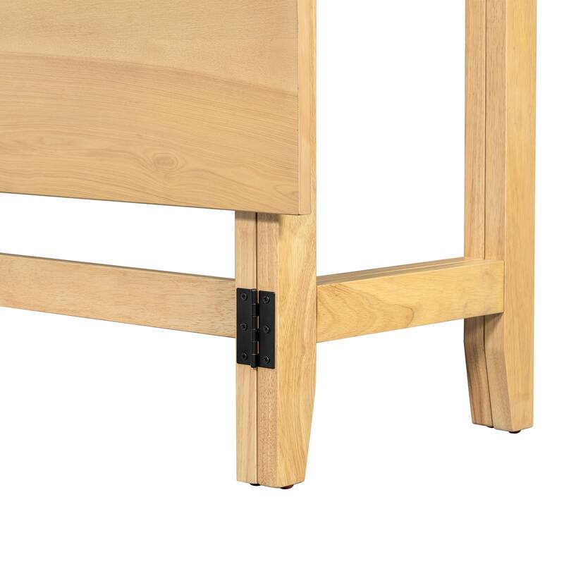 Farmhouse Wood Extendable Dining Table with Drop Leaf for Small Places