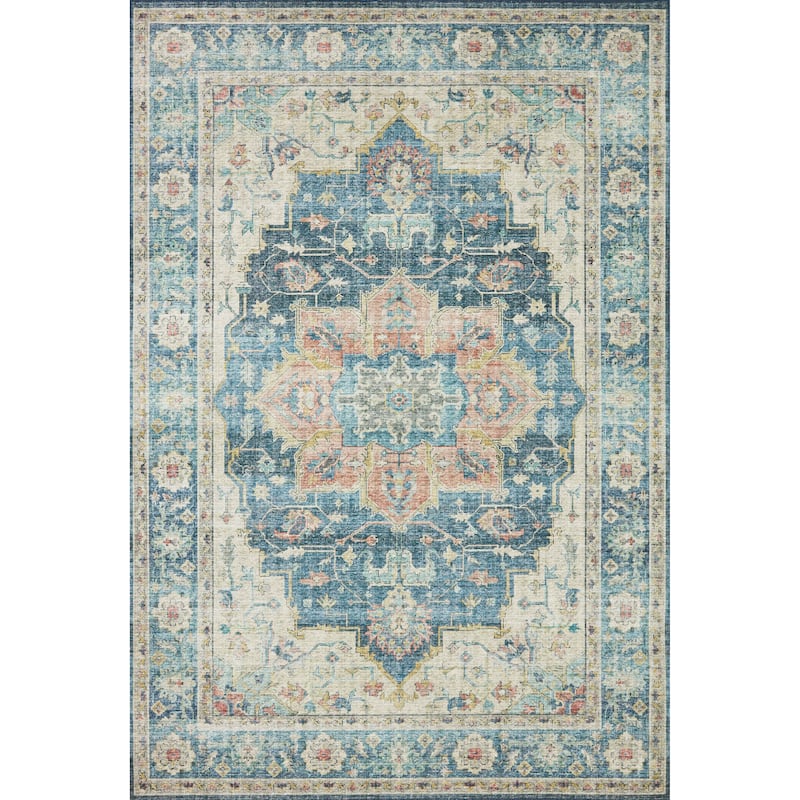 Alexander Home Leanne Printed Shabby Chic Medallion Vintage Area Rug