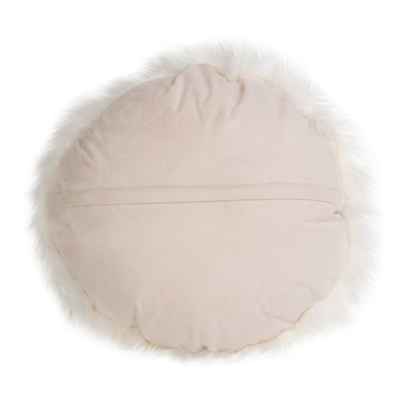 Edinburgh White Faux Fur Accent Pillow Cushion 16R