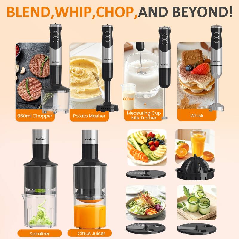 1000W Hand Blender with 10 Attachments