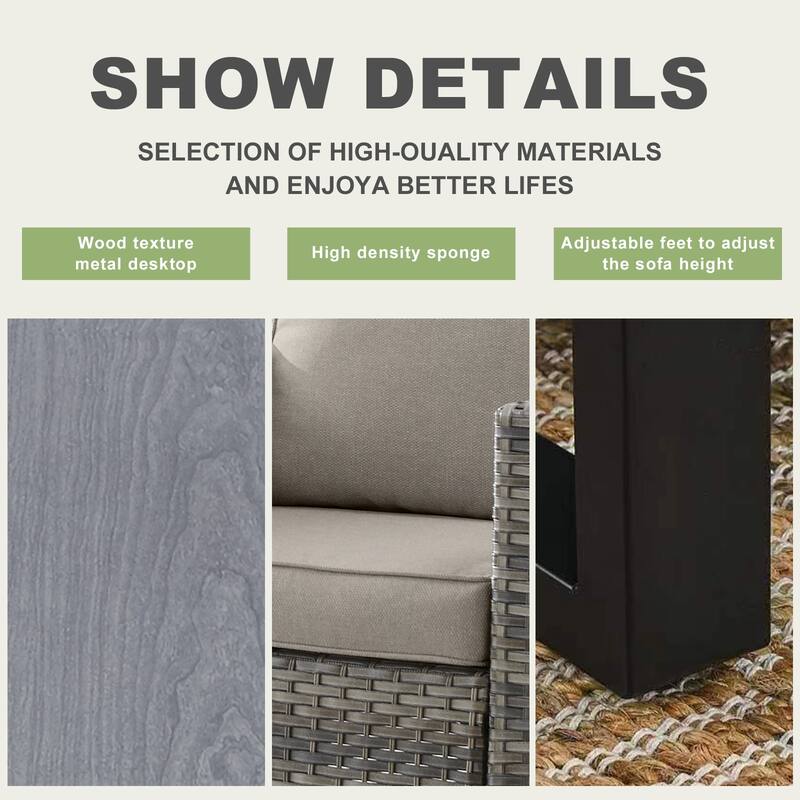 6 Piece 3-Seat Sofa Chair Table Set