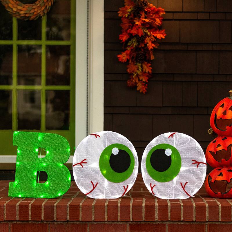 National Tree Company 14" Halloween BOO Sign, LED Lights, UL