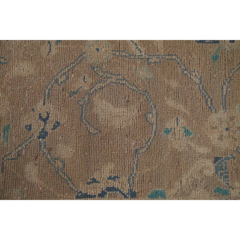 Distressed Mahal Persian Vintage Runner Rug Handmade Wool Carpet - 3'10" x 10'3"