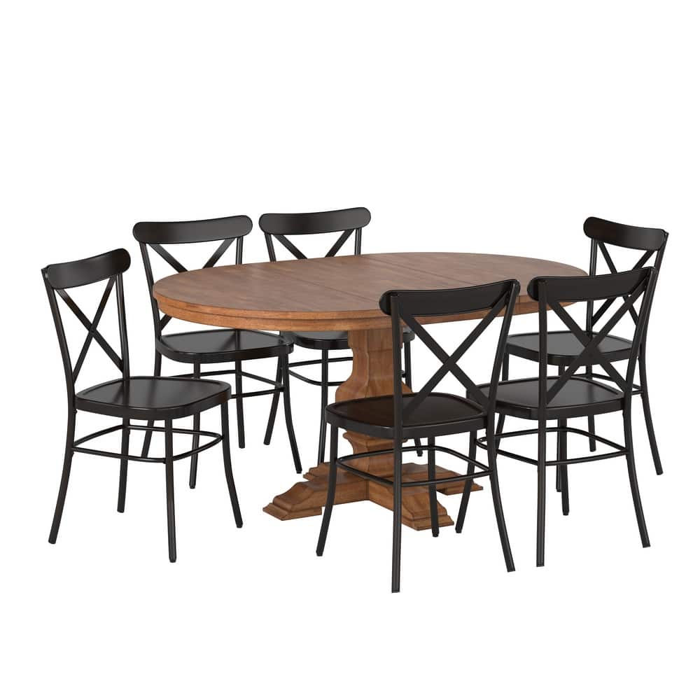 Eleanor Dining Set with Metal X-Cross Back Chairs by iNSPIRE Q Classic