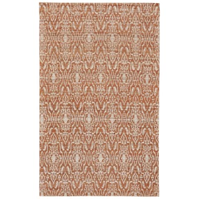 LiLacombe Natural Jute Flat Dhurrie, Rust Orange/Tan, Area Rug