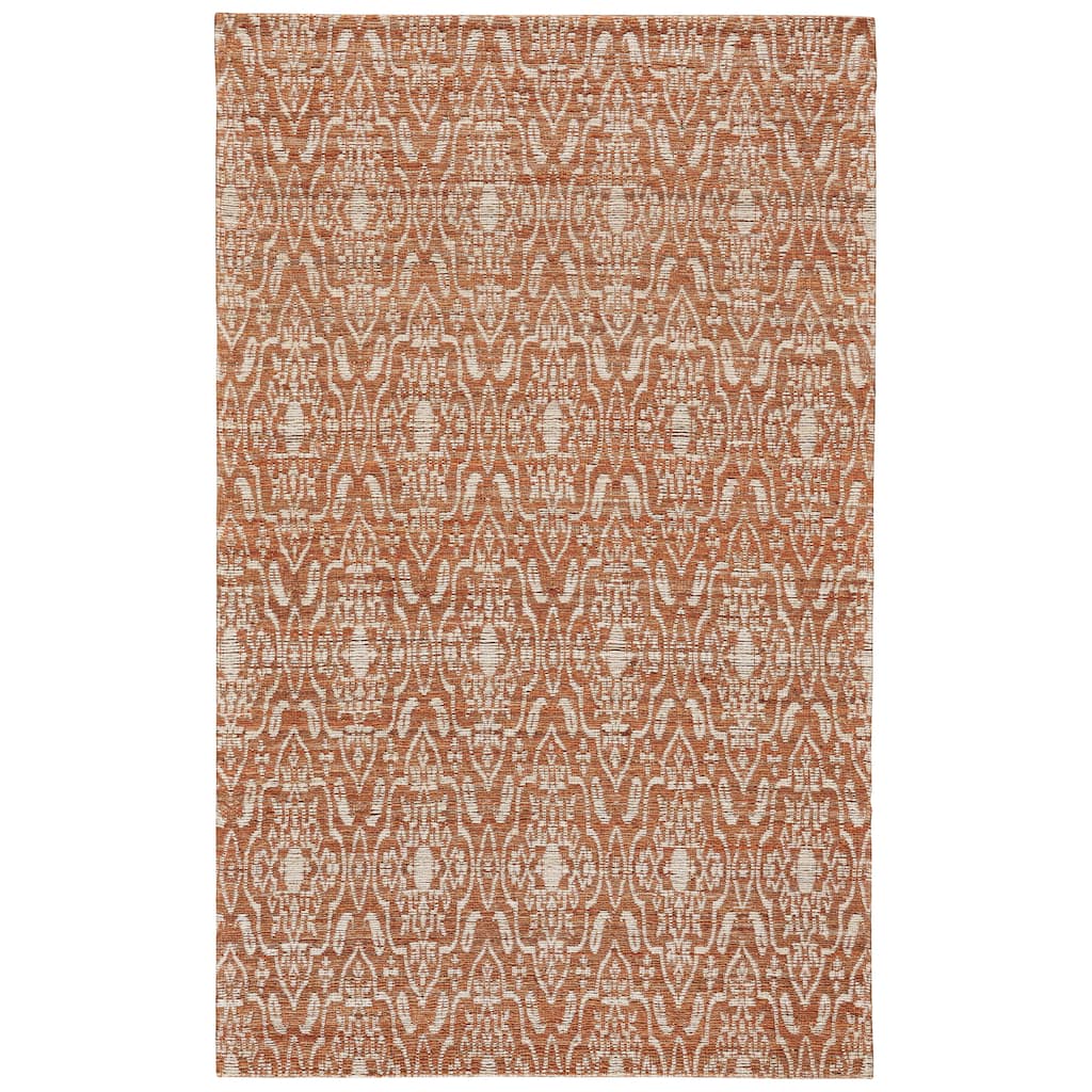 LiLacombe Natural Jute Flat Dhurrie, Rust Orange/Tan, Area Rug
