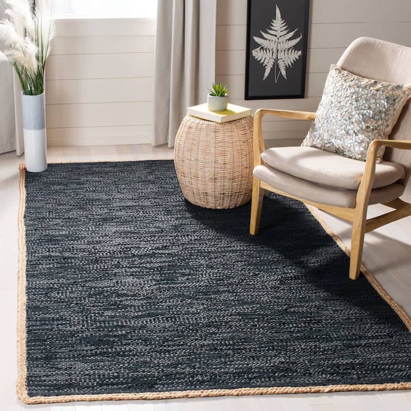 SAFAVIEH Handmade Cape Cod Xanum Coastal Jute Rug - 8' x 10' - Black/Natural