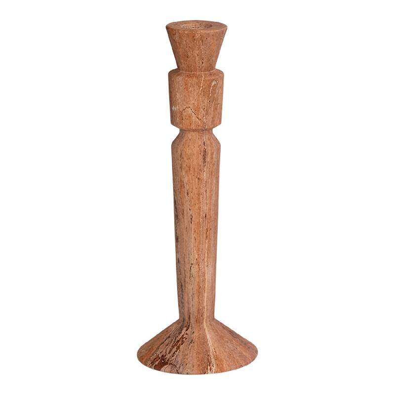 Textured Ceramic Taper Candle Holder - 11" - Brown