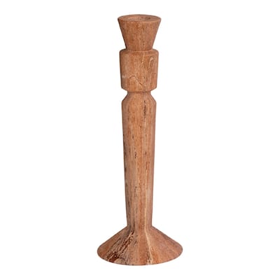 Textured Ceramic Taper Candle Holder - 11" - Brown