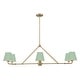 preview thumbnail 1 of 3, Xavier 6 Light Vibrant Gold and Green Chandelier - 46"W x 14.75"H x 18"D