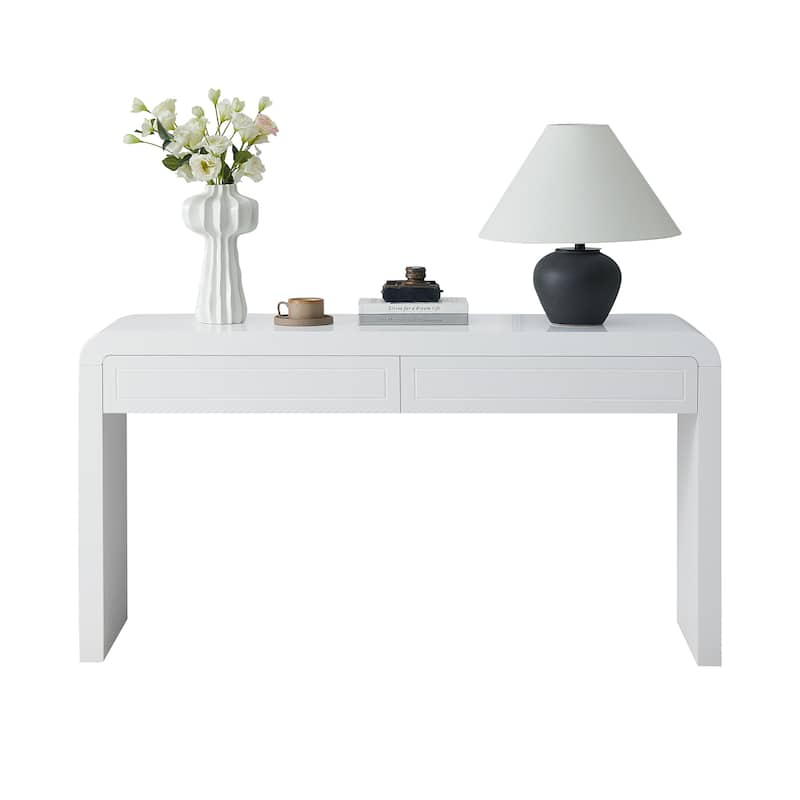 Christopher Knight Home - Varenne Curved MDF Console Table with Dual-Drawer Storage