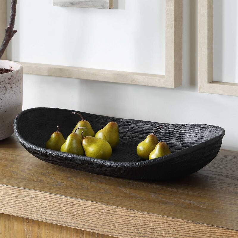 Uttermost Ember Weave Indoor-Outdoor Oblong Bowl - 23.00" W x 4.75" H x 13.75" D