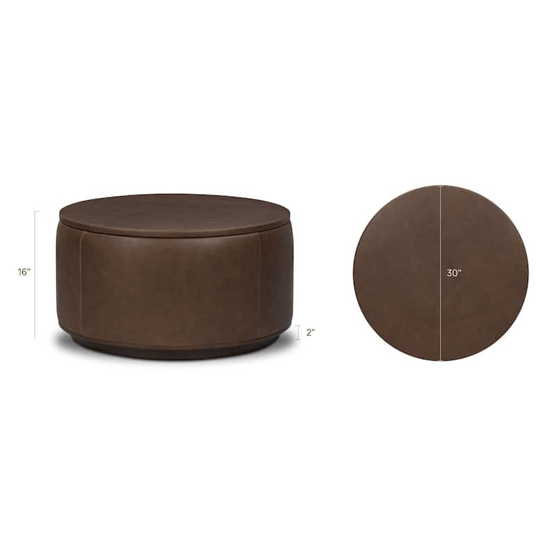 Poly & Bark Herve Storage Ottoman - Full Grain Genuine Italian Leather