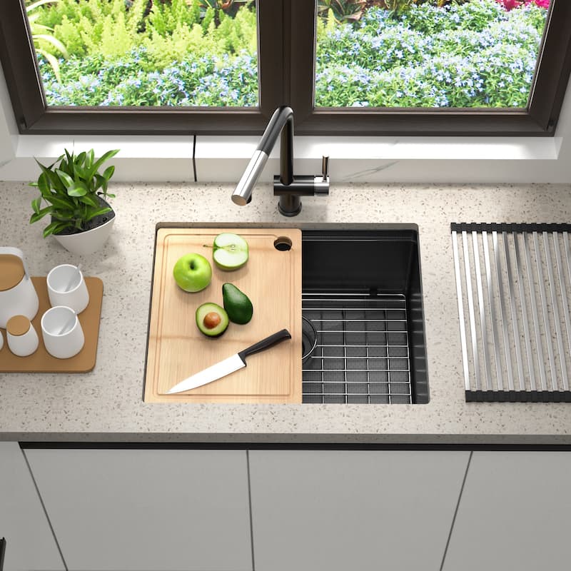 Undermount Stainless Steel Kitchen Sink -Black-Single Bowl