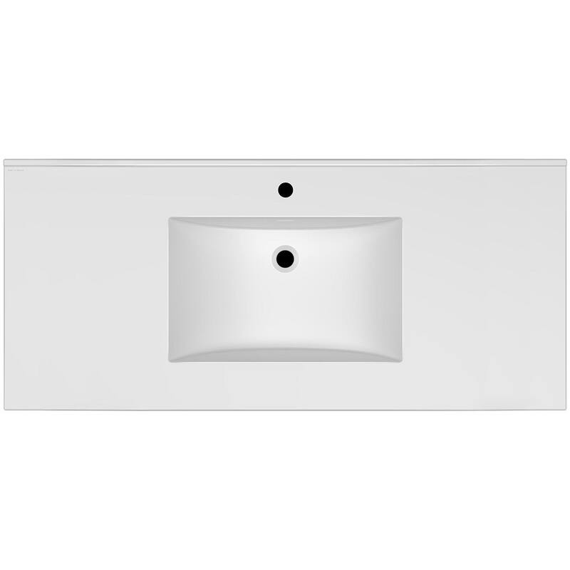 Whitehaus WHCS4922-1H 49" Rectangular Vitreous China Drop In Bathroom