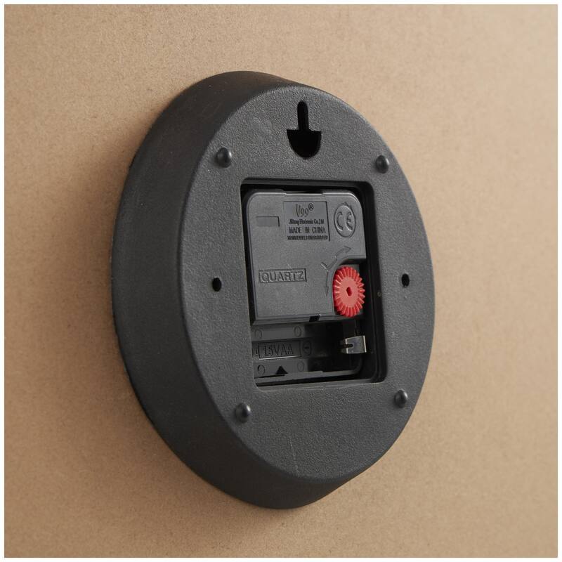 Brown Dried Plant Coiled Decorative Wall Clock with Black Metal Frame