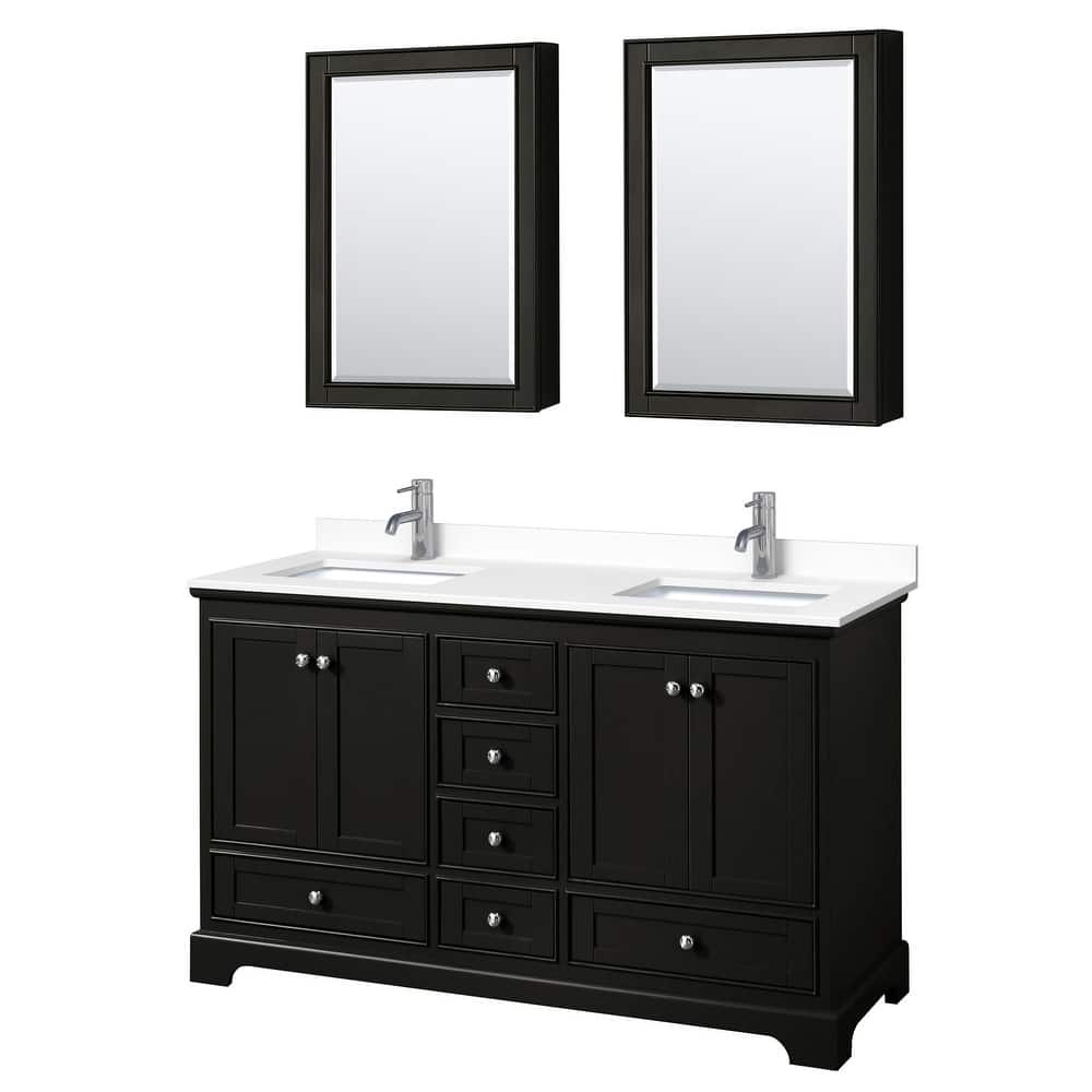 Wyndham Collection Deborah 60" Free Standing Double Basin Vanity Set