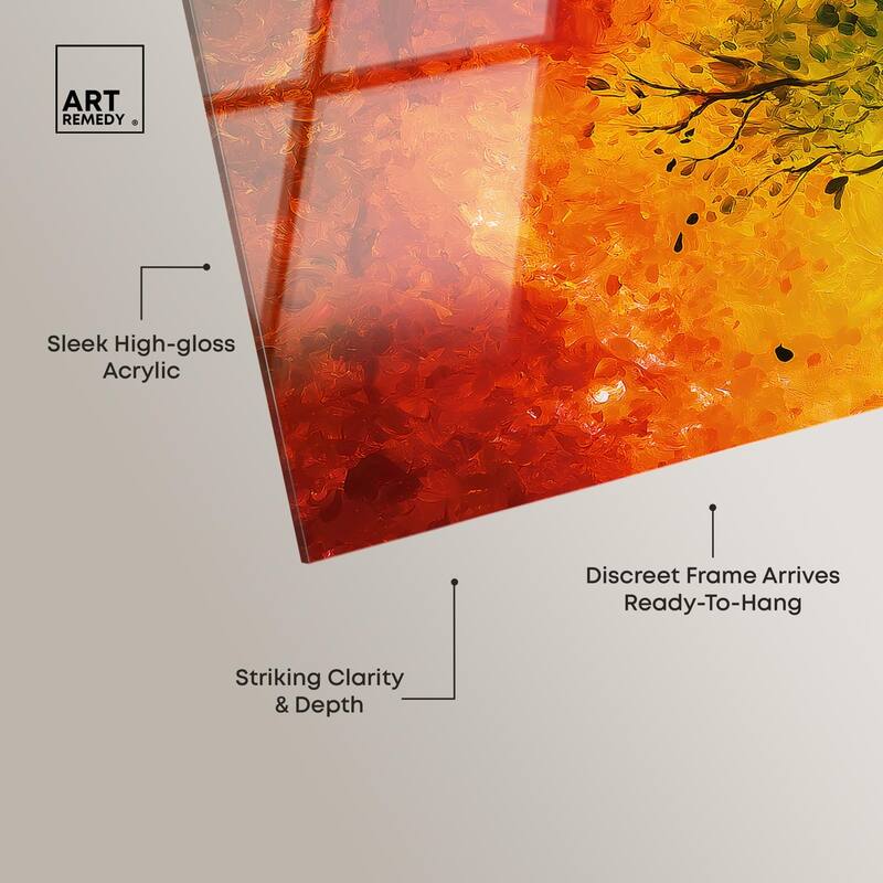 Fire and Ice Tree I Acrylic by Art Remedy, Ready to Hang