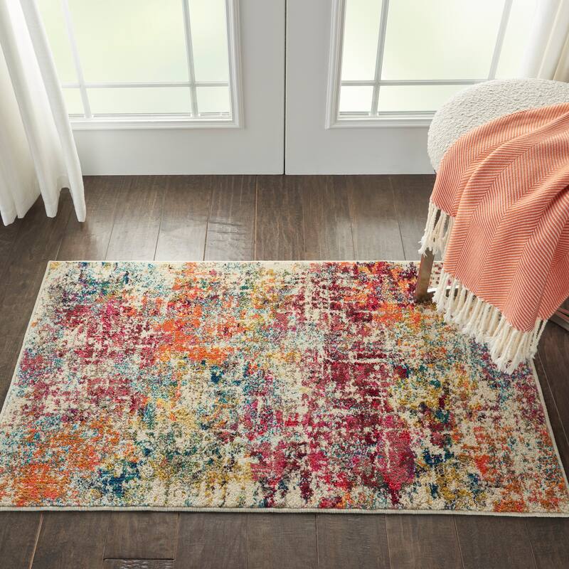 Nourison Celestial Abstract Modern Area Rug - 2'2" x 3'9" - Pink/Multi - Runner/Rectangle