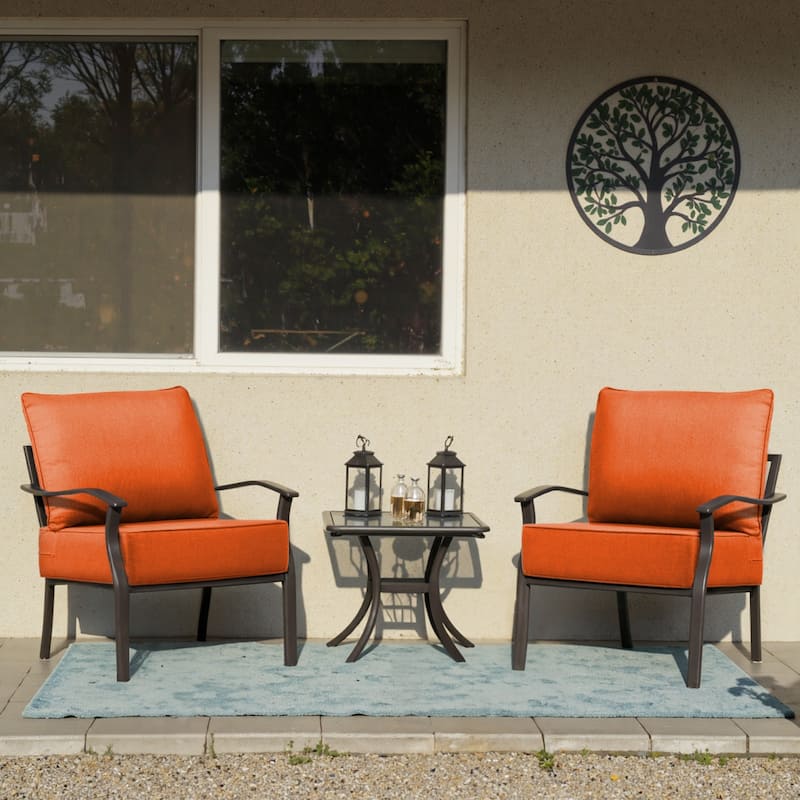 22" W x 24" D x 6" T Water & Fade Resistant Outdoor Lounge Chair Replacement Cushion Set