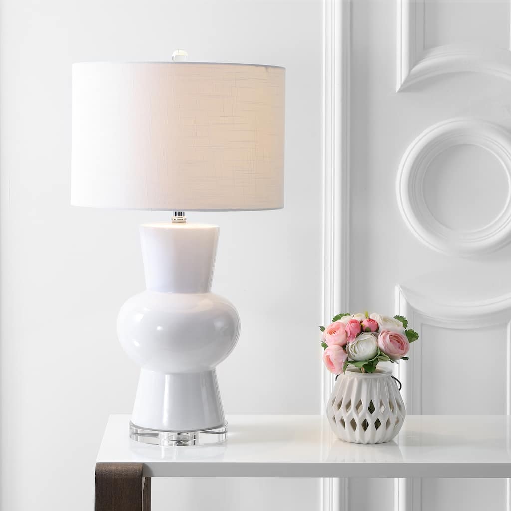 Baird 28.5" Ceramic LED Table Lamp, White by JONATHAN Y