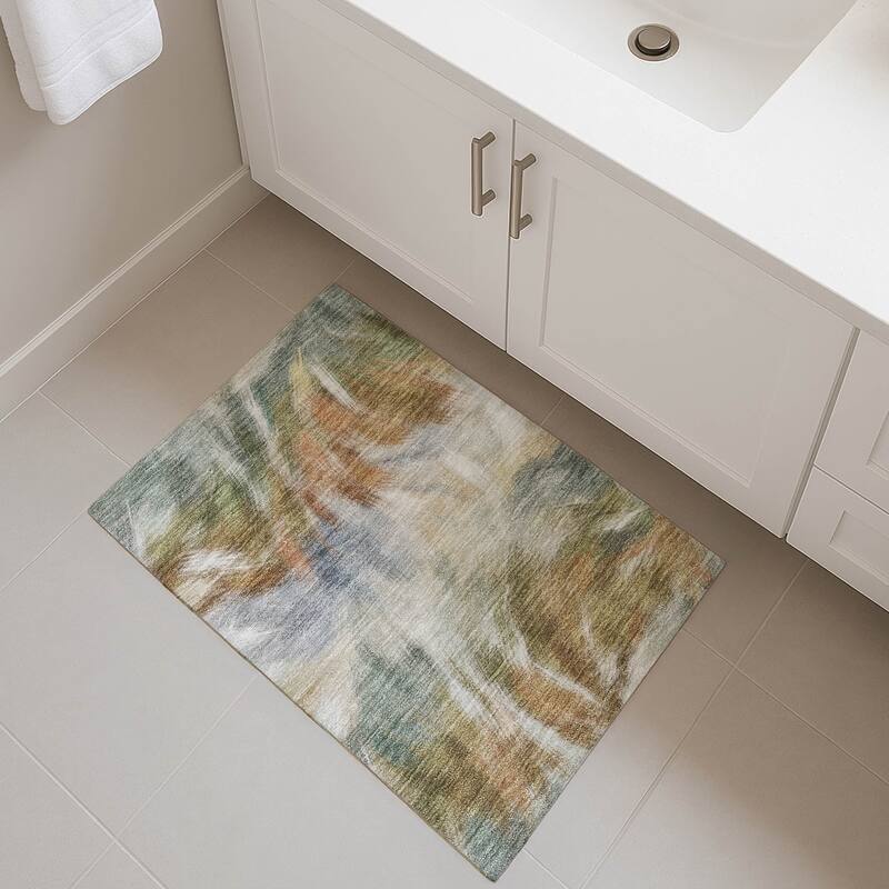 Premium Washable Super Soft Contemporary Blur Mayfield Rug - Beige - 1'8" x 2'6"